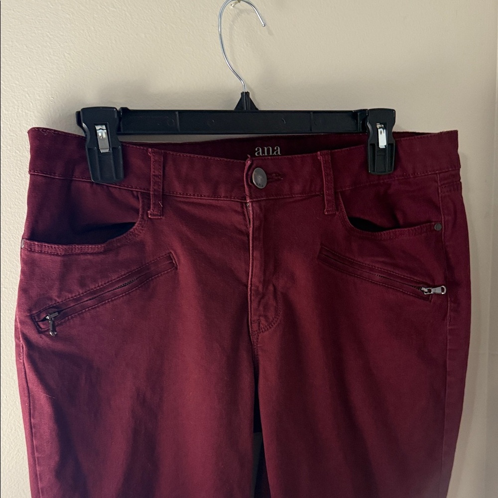 Women's Burgundy Jeans - Picture 2 of 5